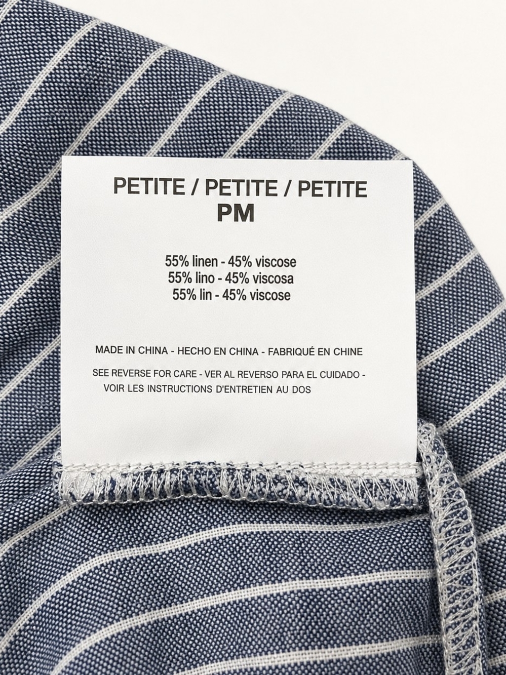 Nine West Blue and White Striped Button-Down Shirt MP NWT - Picture 7 of 9